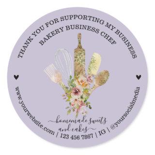 Lilac Food Store Catering Bakery Chef Classic Round Sticker