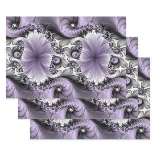 Lilac Illusion Abstract Floral Fractal Art Fantasy  Sheets