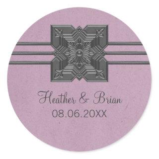 Lilac Medallion Border Wedding Stickers