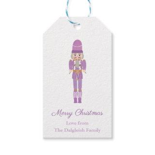 Lilac Nutcracker Ballet Wooden Soldier Christmas Gift Tags