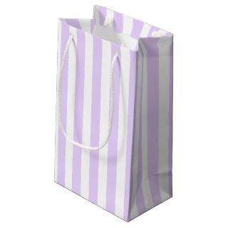 Lilac purple and white candy stripes small gift bag