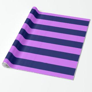 Lilac Purple, Navy Blue XL Stripes Pattern V
