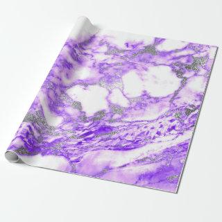 Lilla Purple Silver White Marble Shiny Glam