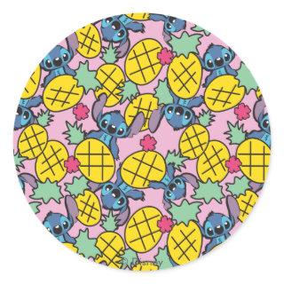 Lilo & Stitch | Pineapple Pattern Classic Round Sticker