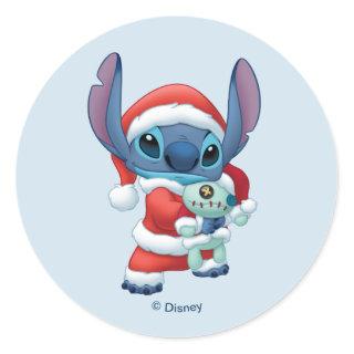Lilo & Stitch | Santa Claus Stitch Classic Round Sticker