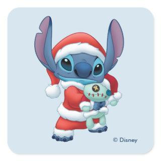 Lilo & Stitch | Santa Claus Stitch Square Sticker