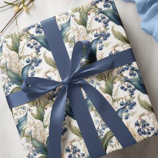 Lily of the Valley and Hawthorn Floral Pattern
