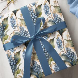 Lily of the Valley and Hawthorn Floral Pattern