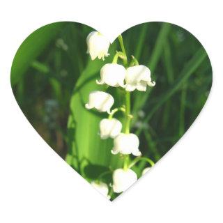 Lily Of The Valley Flowers Heart Sticker
