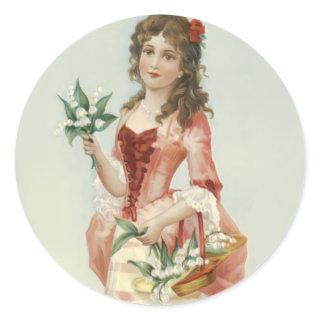 Lily of the Vally Maiden Classic Round Sticker