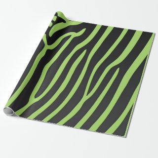 Lime and Black Zebra Stripes Animal Print
