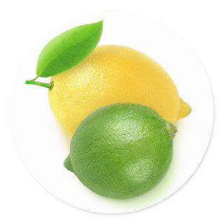 Lime and lemon classic round sticker