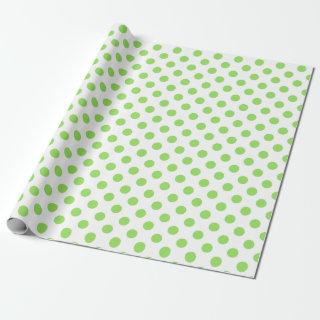 Lime and white polka dots