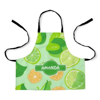 Lime Geometric Colorful Personalized Pattern Apron