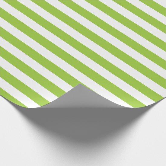Lime Green and White Stripes Pattern