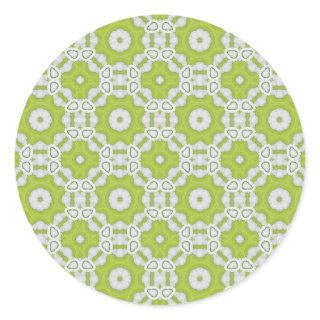 lime green tile classic round sticker