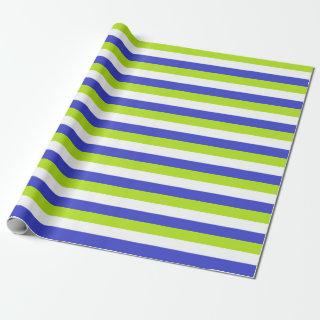 Lime Green, White and Blue Stripes