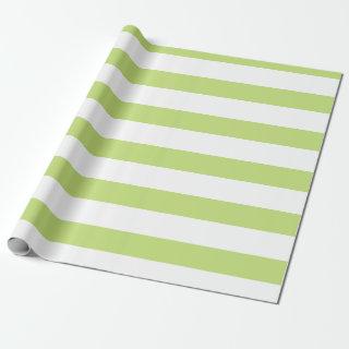 Lime Sherbet and White Wide Horizontal Striped