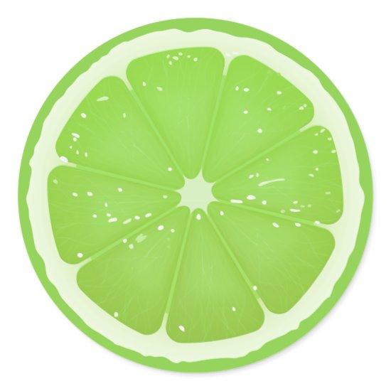 Lime Slice Classic Round Sticker