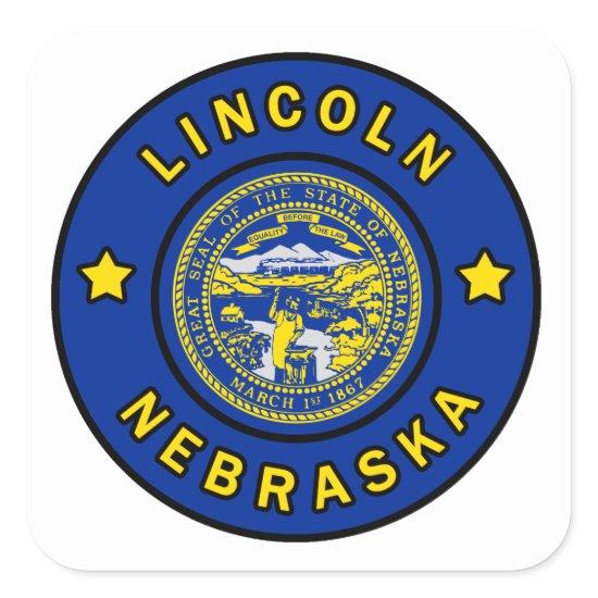 Lincoln Nebraska Square Sticker