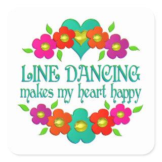 Line Dancing Heart Happy Square Sticker