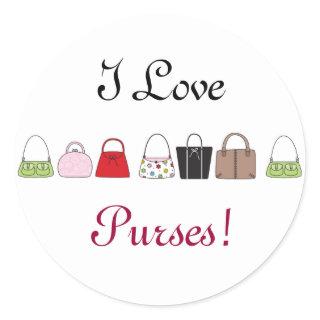 Line of Purses - I Love Purses! Stickers