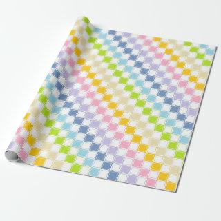 Lined Checkered Pastel Rainbow White