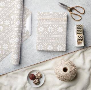Linen Beige Fair Isle Christmas Sweater Pattern