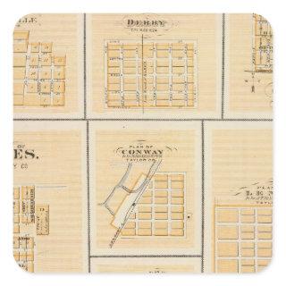 Lineville, Derby, Glidden, Ames, Conway Square Sticker