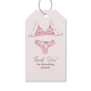 Lingerie Blush Bridal Shower Gift Tags