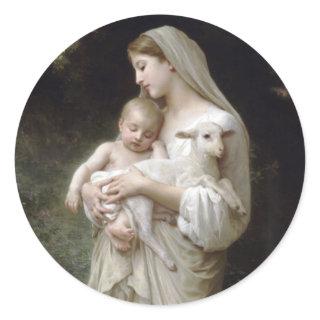 L'Innocence 1893 William - Adolphe Bouguereau Classic Round Sticker