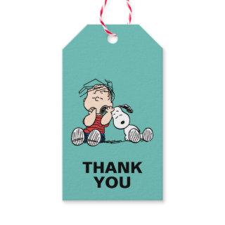 Linus Comforted With Snoopy's Ear Gift Tags