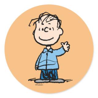 Linus Waving Classic Round Sticker