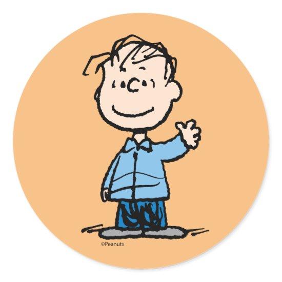 Linus Waving Classic Round Sticker