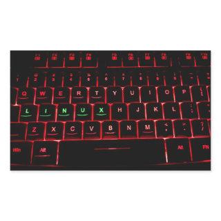 Linux Keyboard Rectangular Sticker