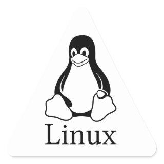 Linux Logo w/ Tux the Linux Penguin Triangle Sticker