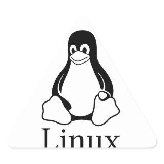 Linux Logo w/ Tux the Linux Penguin Triangle Sticker