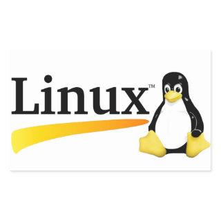 Linux Logo with Tux Products Rectangular Sticker
