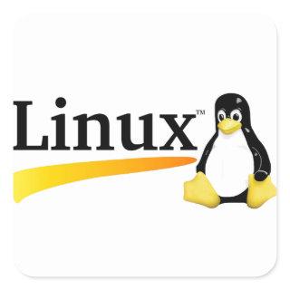 Linux Logo with Tux Products Square Sticker