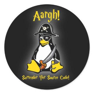 Linux Tux Penguin Pirate Sticker Black Ubuntu, etc