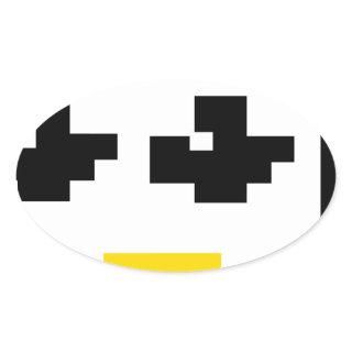 LINUX TUX PENGUIN PIXEL FACE OVAL STICKER