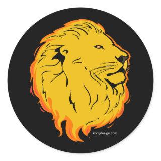 Lion Art Design Classic Round Sticker