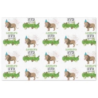 Lion Jungle Partying Animals Birthday Party Custom Tissue Paper