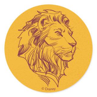 Lion King | Adult Simba Profile Sketch Classic Round Sticker