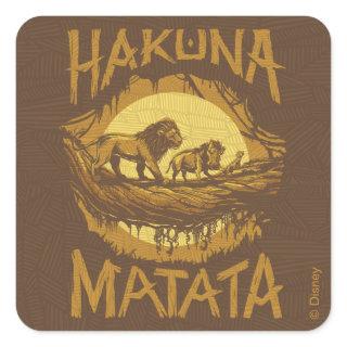 Lion King | "Hakuna Matata" Woodcut Design Square Sticker