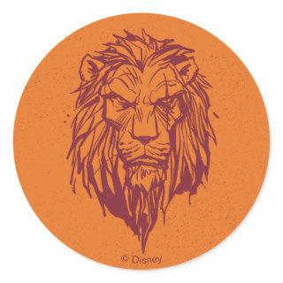 Lion King | Scar Head Sketch Classic Round Sticker