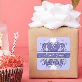 Lion Rampant Renaissance Wedding Square Sticker