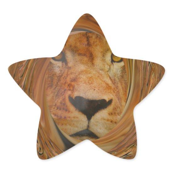 Lion smile star sticker