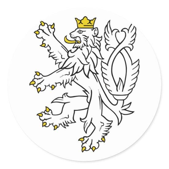 Lion theech Republic, Czech Classic Round Sticker