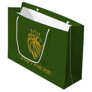 Lion With Crown - Gold Style 2 Large Gift Bag